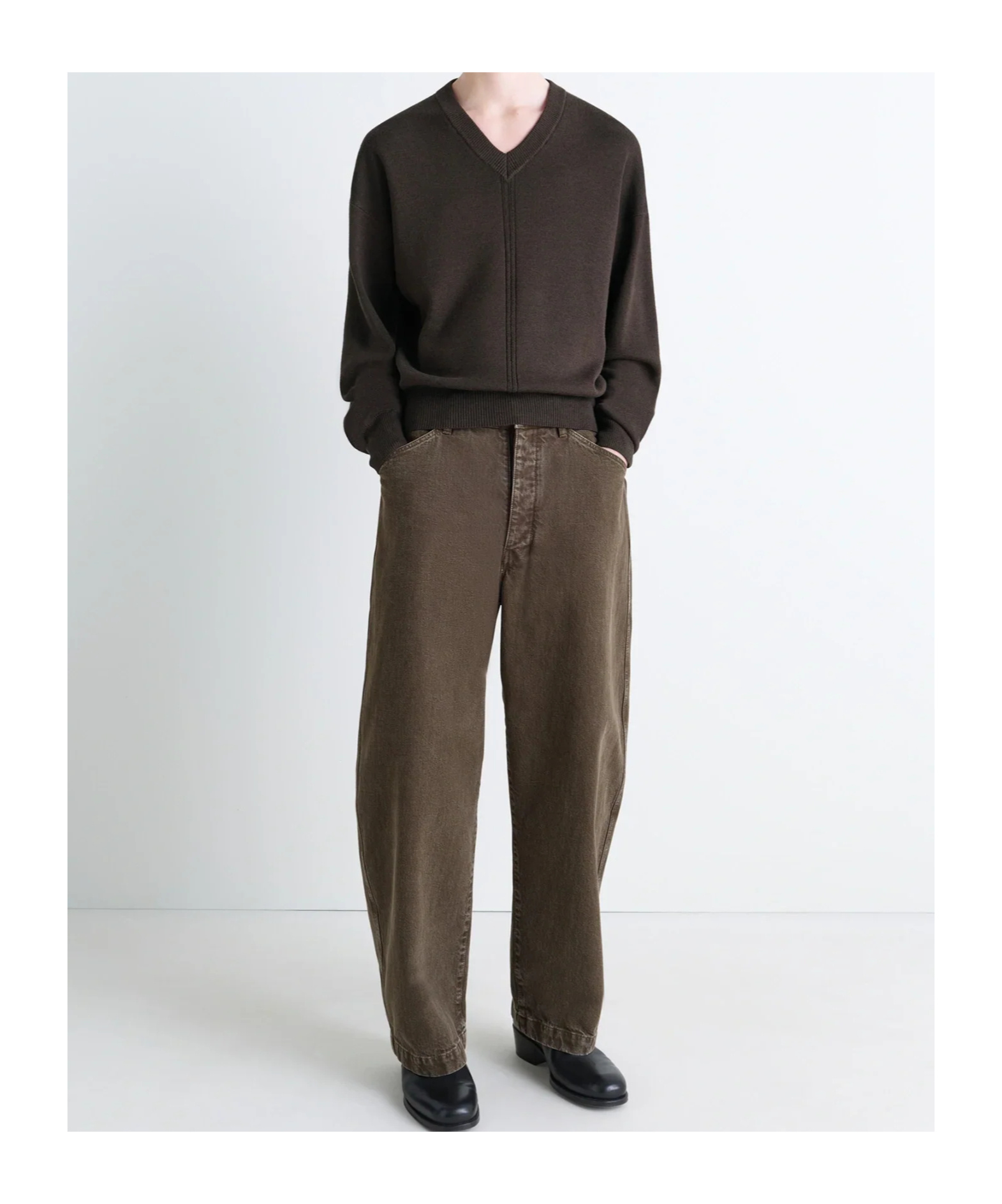 Lemaire Fabric Sweaters In Brown