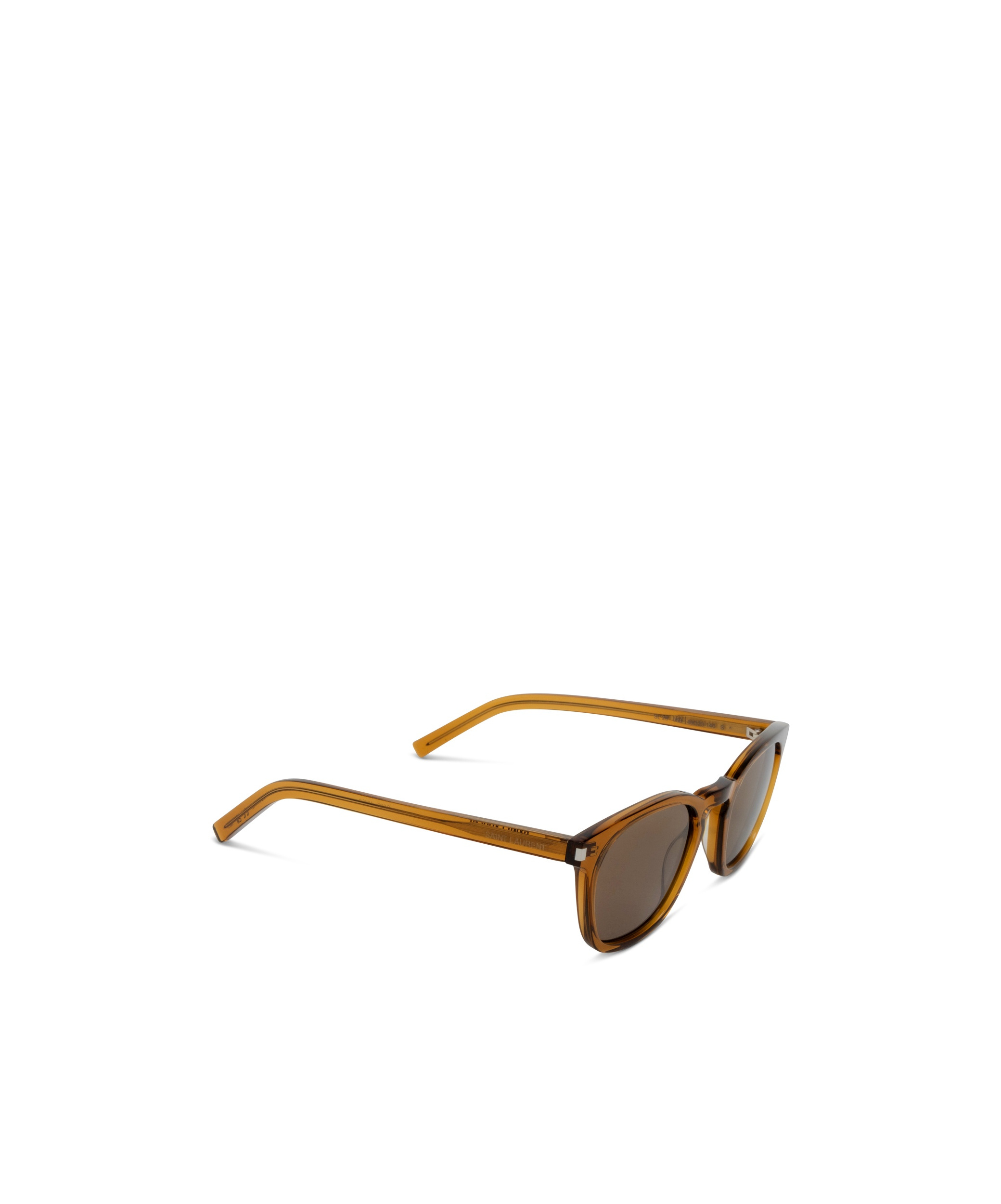 Saint Laurent Logo Sunglasses In Brown