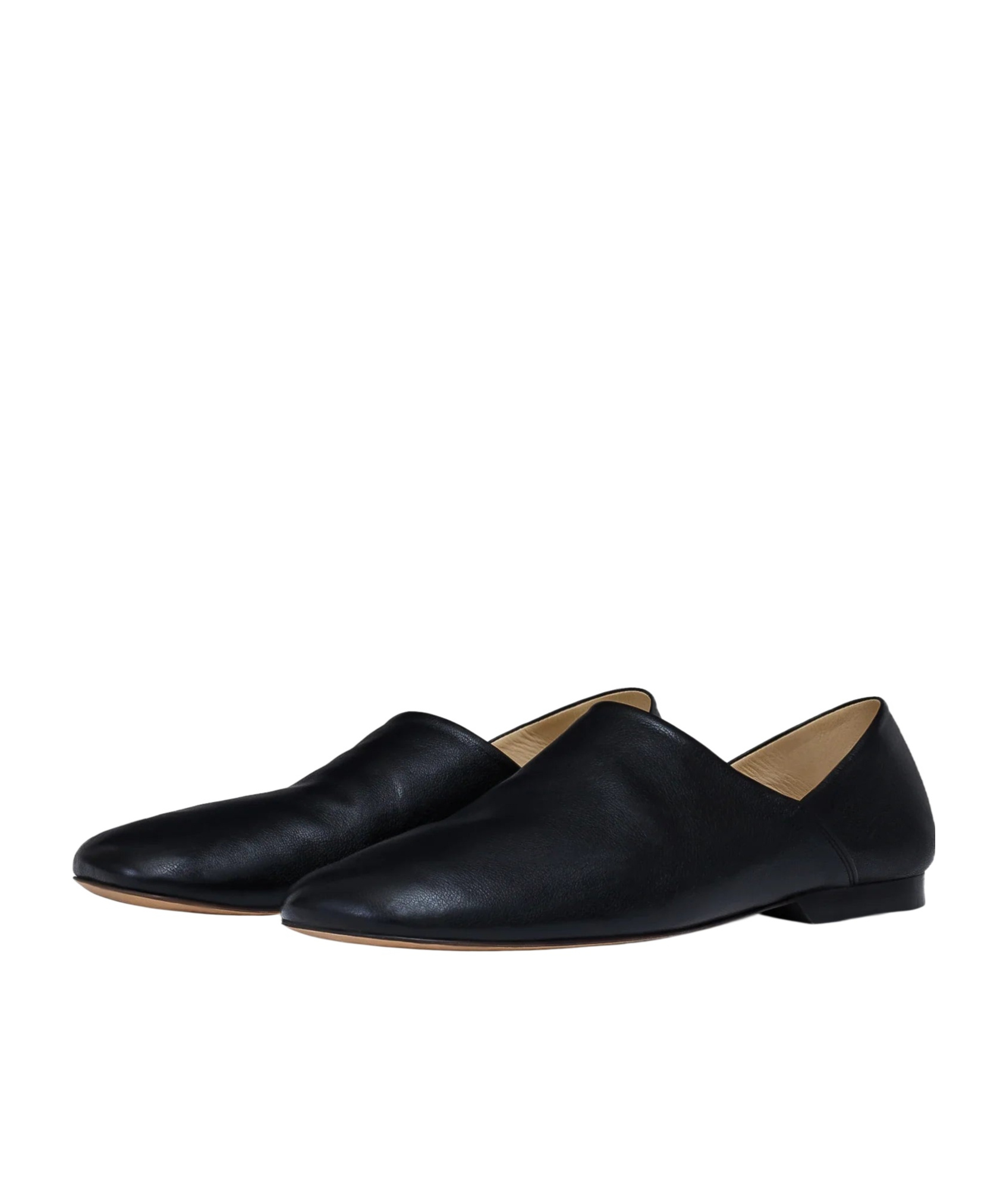 Lemaire Folding-heel Leather Slippers In Black