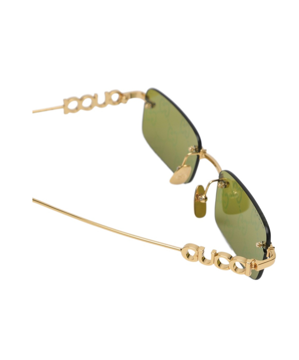Gucci Rectangular Frame Sunglasses In Green