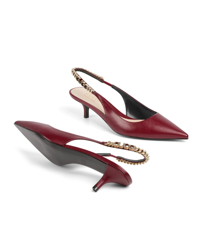 Gucci 45mm Signorina Slingback Pumps In Red