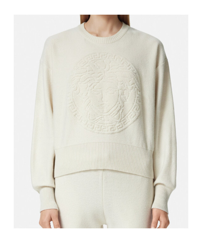 Shop Versace Medusa-motif Sweatshirt In White