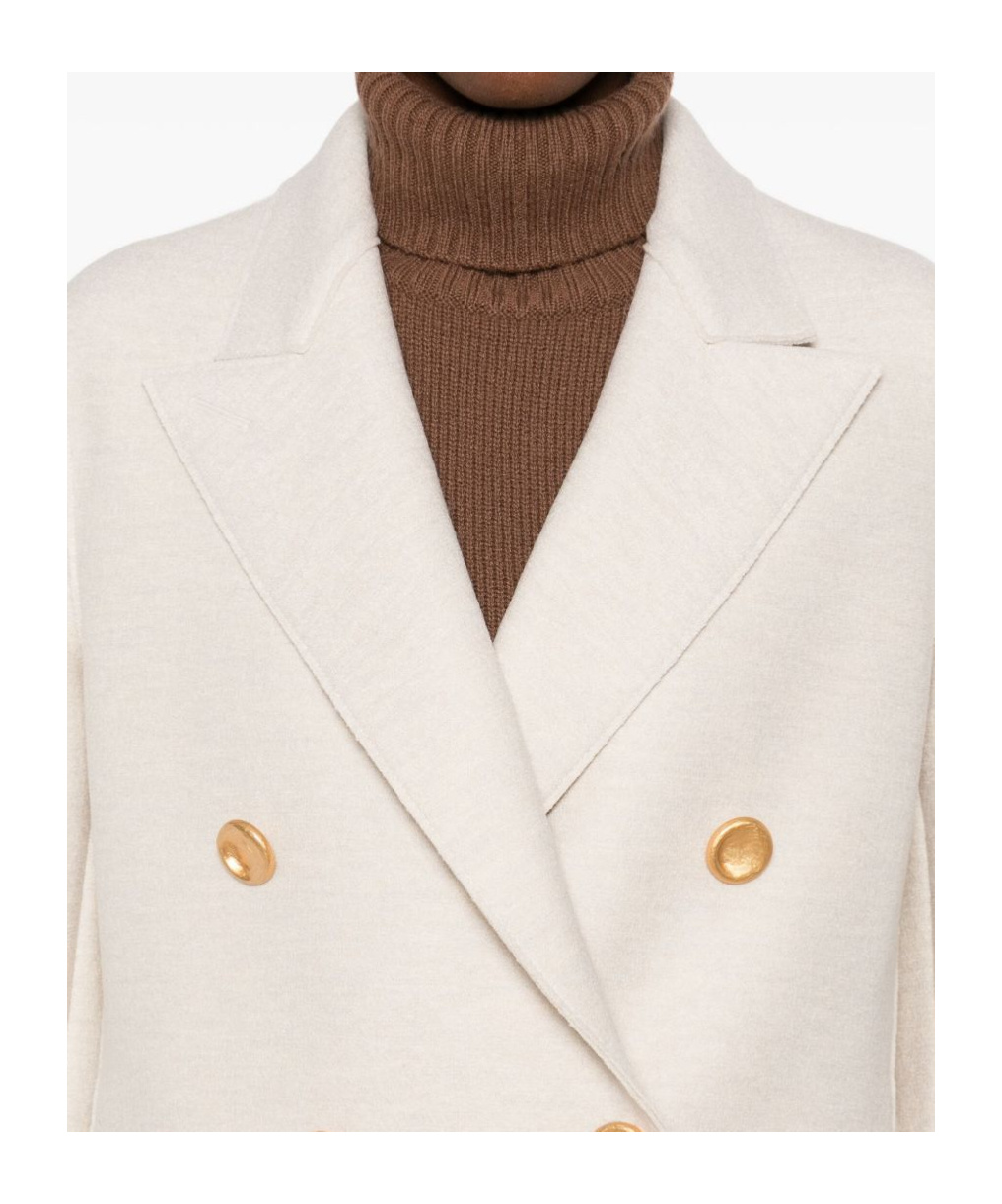 Harris Wharf London Double-breasted Gold Buttoned Coat In Multi