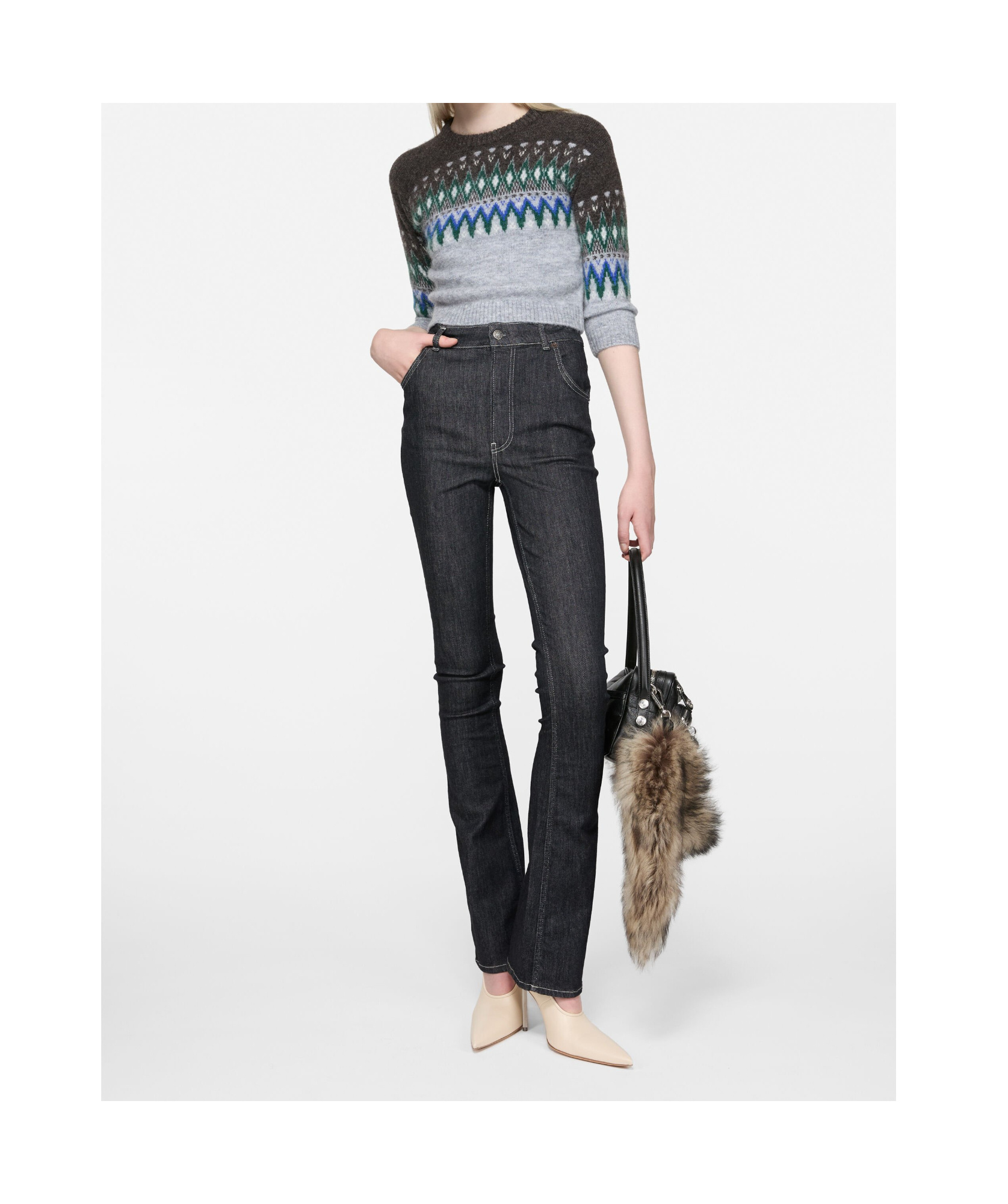 Acne Studios Fairislepattern Wool Sweater In Multi