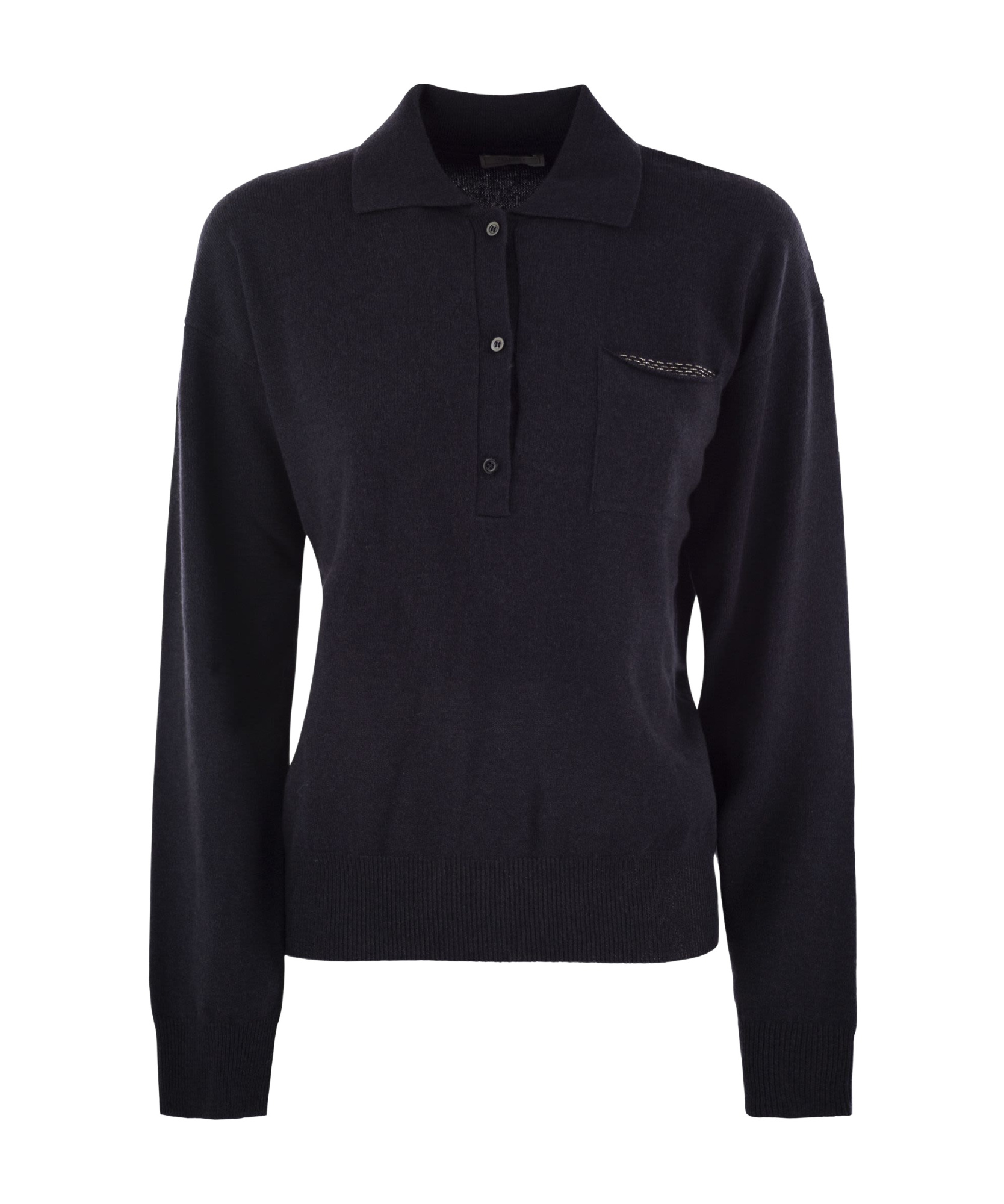 Shop Peserico Chain-link Detailed Drop Shoulder Jumper In Black