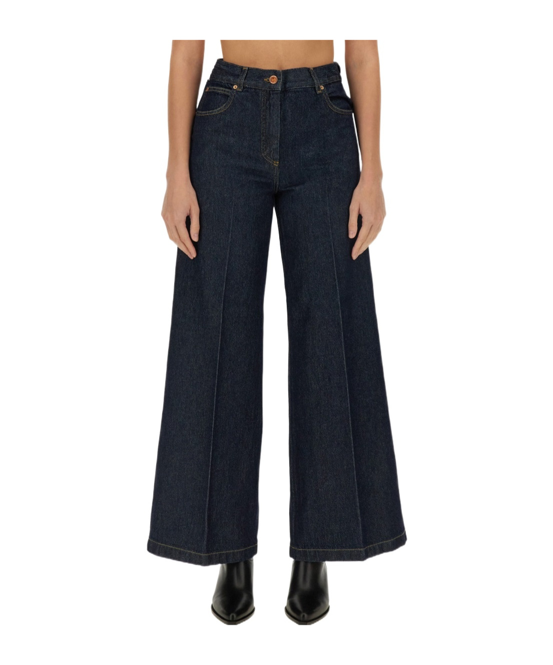 Aspesi High-waisted Wide-leg Jeans With Flared Silhouette