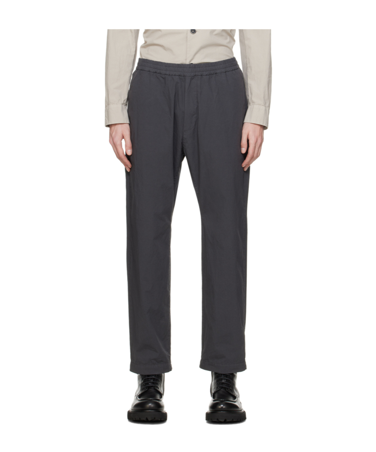 Shop Barena Venezia Elastic Waist Casual Pants In Black