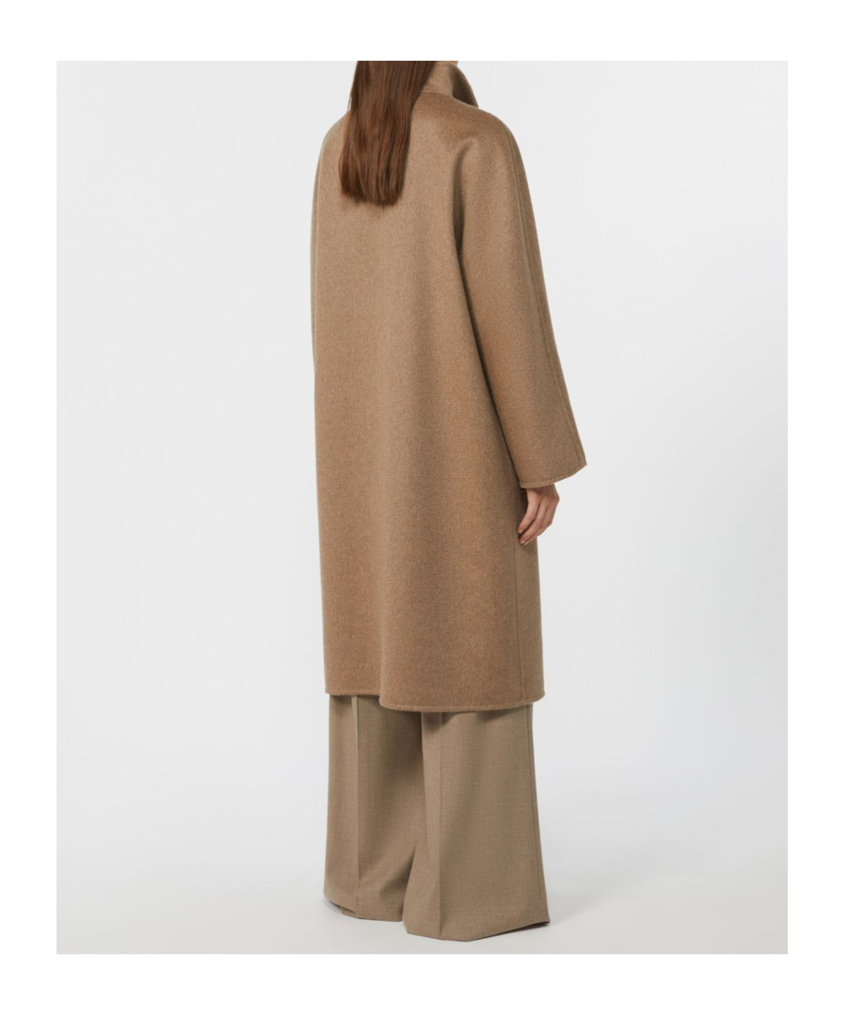 Max Mara Midi Cashmere Cardigan Coat In Brown