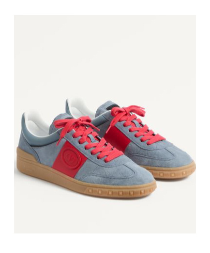 Valentino Garavani Men Upvillage Low Top Sneaker In Split Leather And Calfskin Nappa Leather In Multicolor