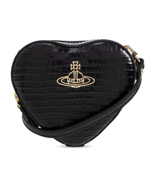 Vivienne Westwood Heart Mini Crossbody Bag In Black
