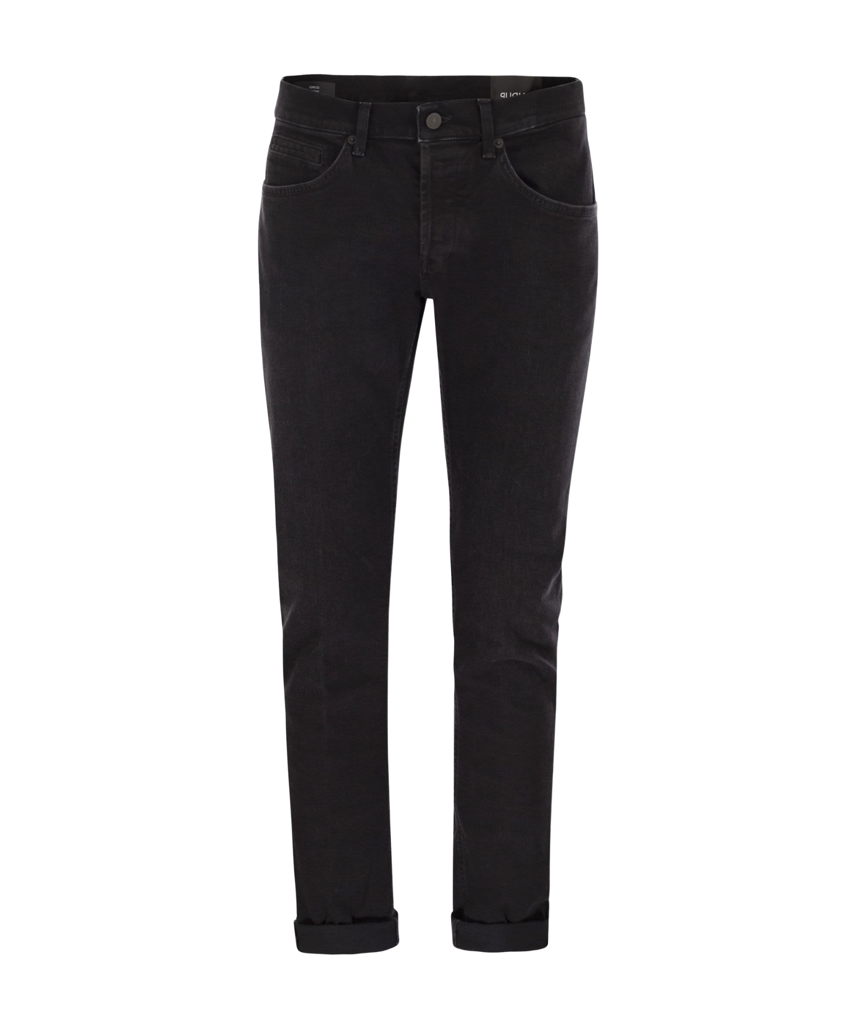 Dondup Black George Cotton Trouser In Black
