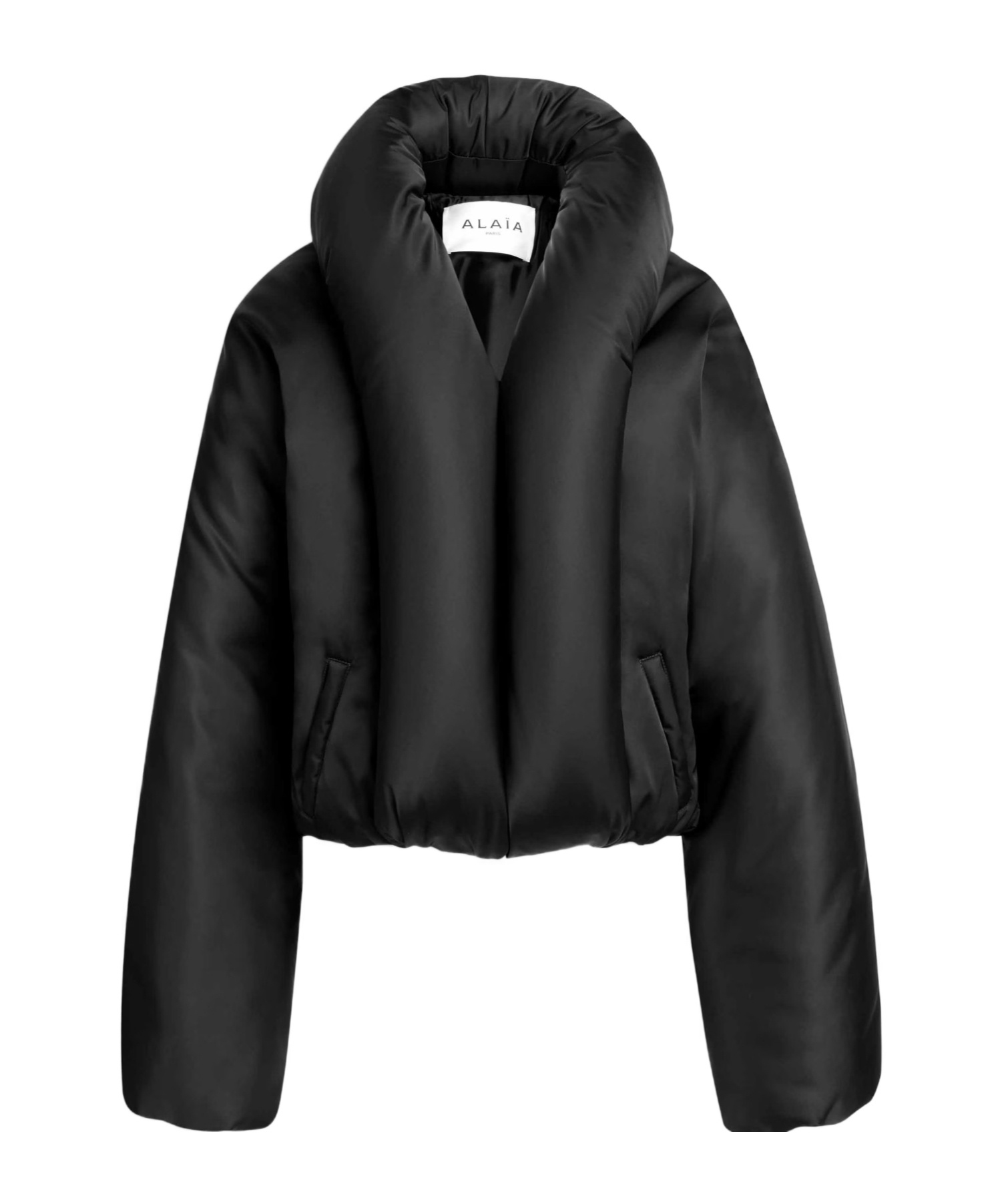 Alaïa Insulated Long Sleeve High Collar Jacket In Black