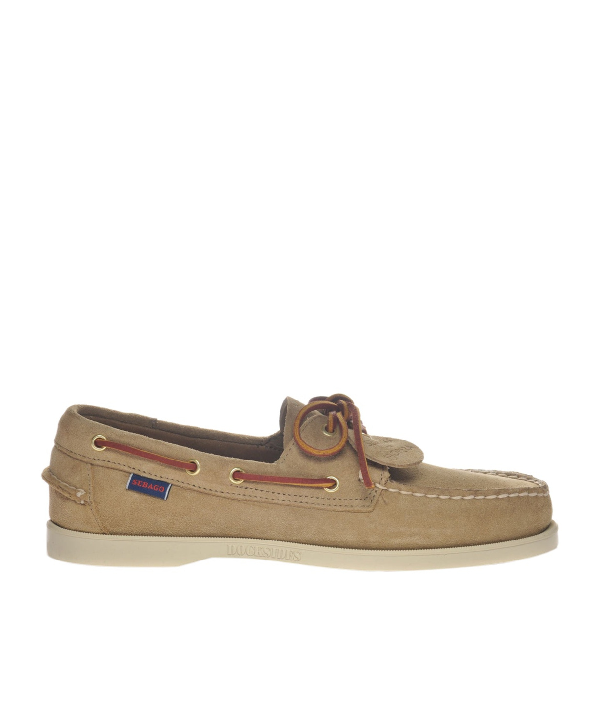 Sebago Italian Suede Leather Loafer With Hand-sewn Apron In Brown