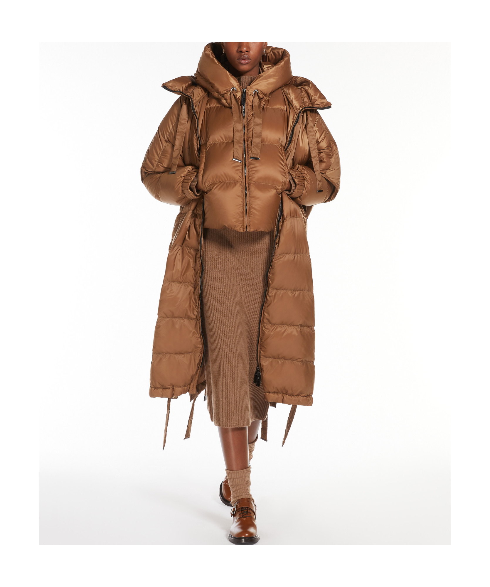 Max Mara Tarpaulin Cloak In Brown