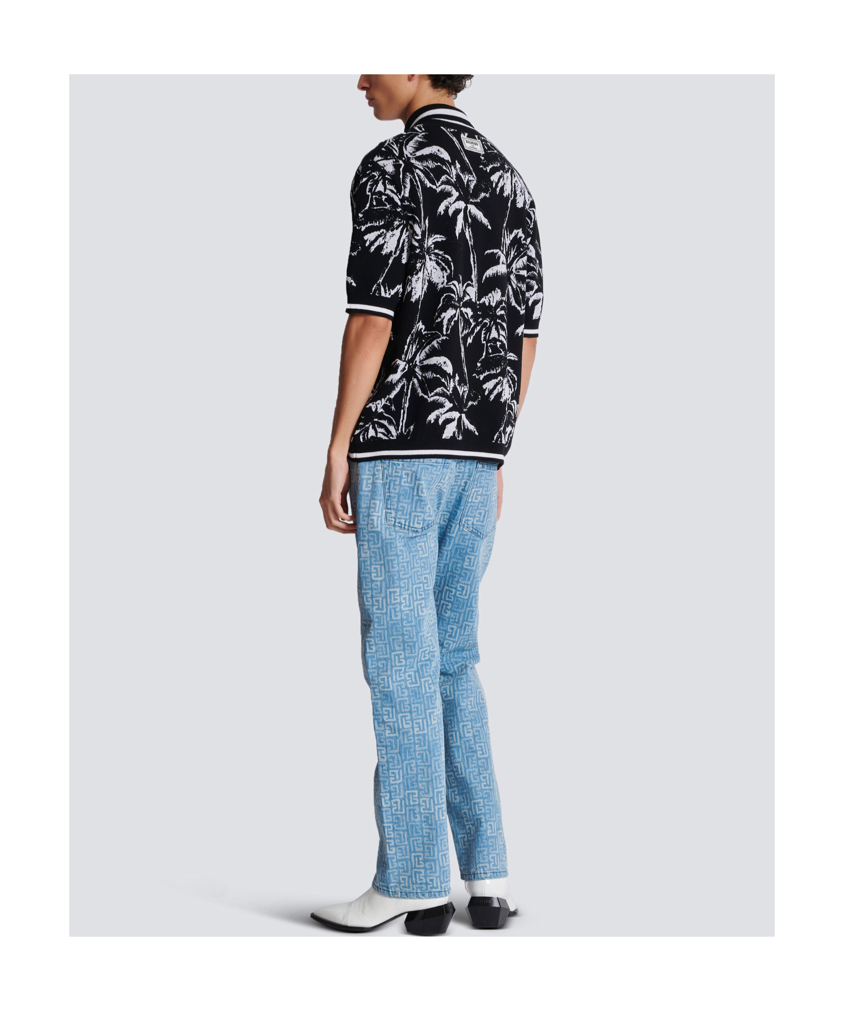 Balmain Rib Short-sleeved Sweater In Black