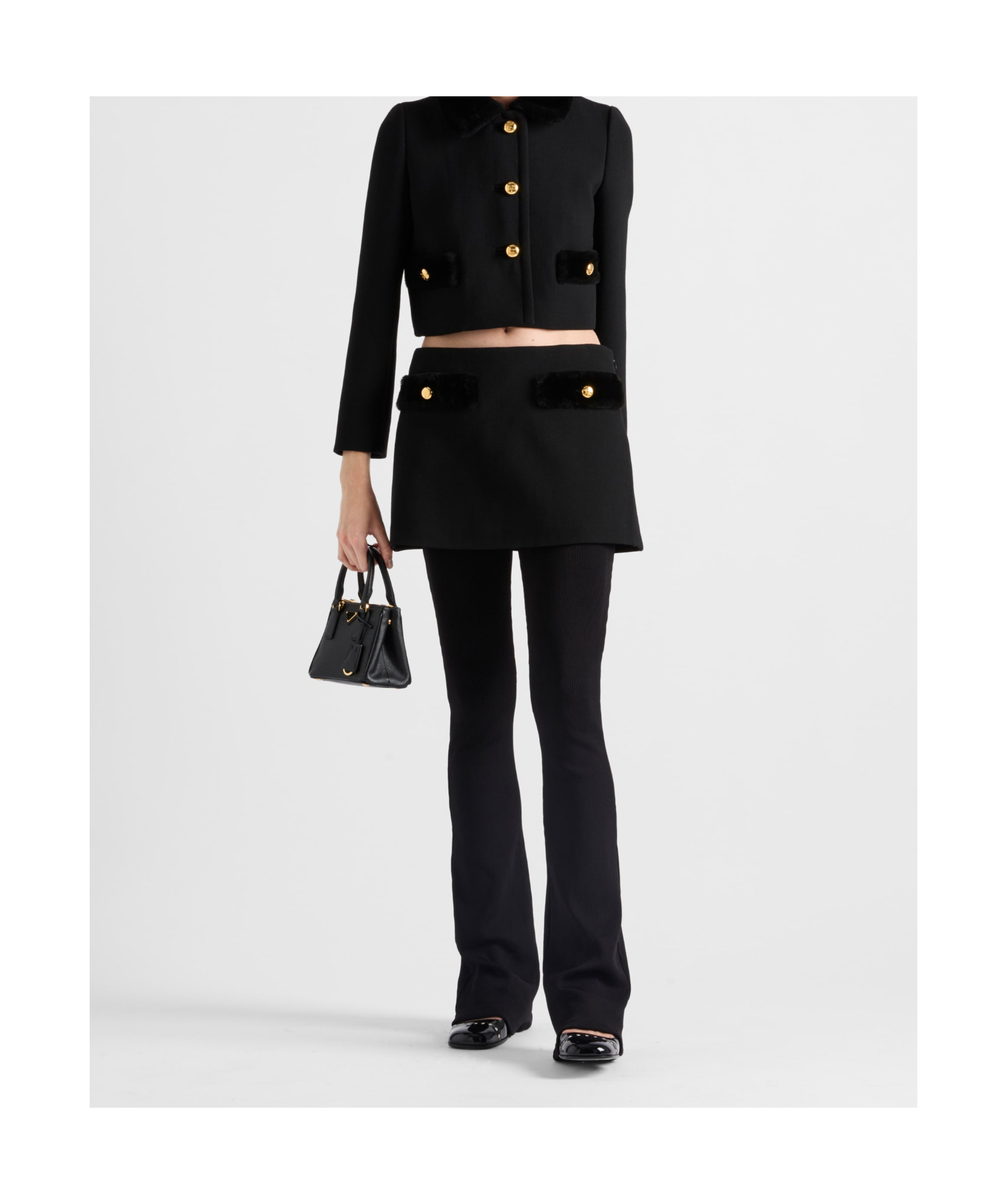 Prada A-line Mini Skirt In Black