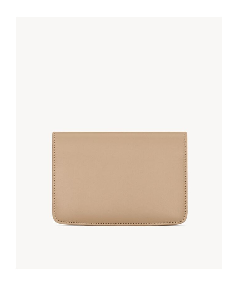 Saint Laurent Voltaire Box Passport Holder In Nude