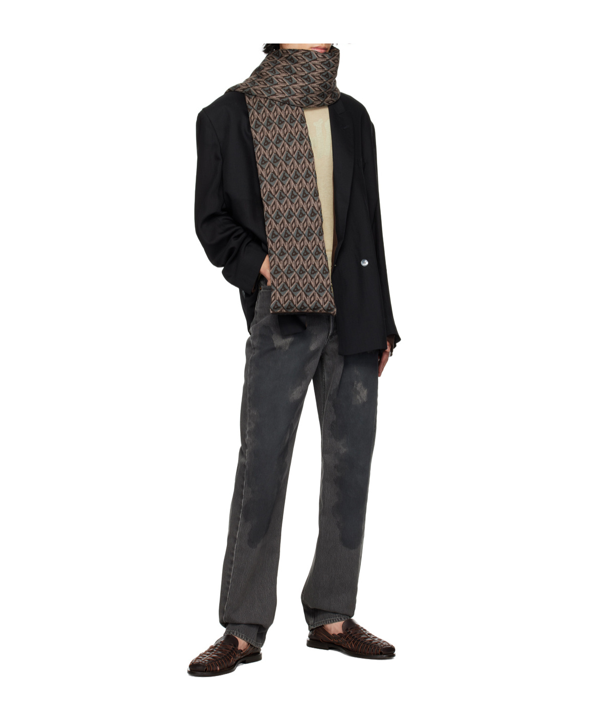 Magliano Gray Unregular Jeans In Black