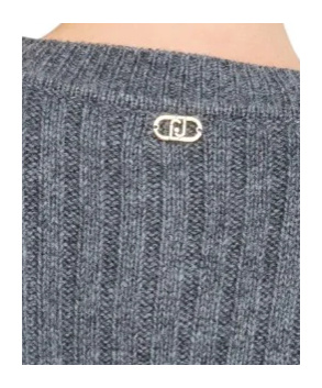 Liu •jo Button Long-sleeved Sweater In Gray