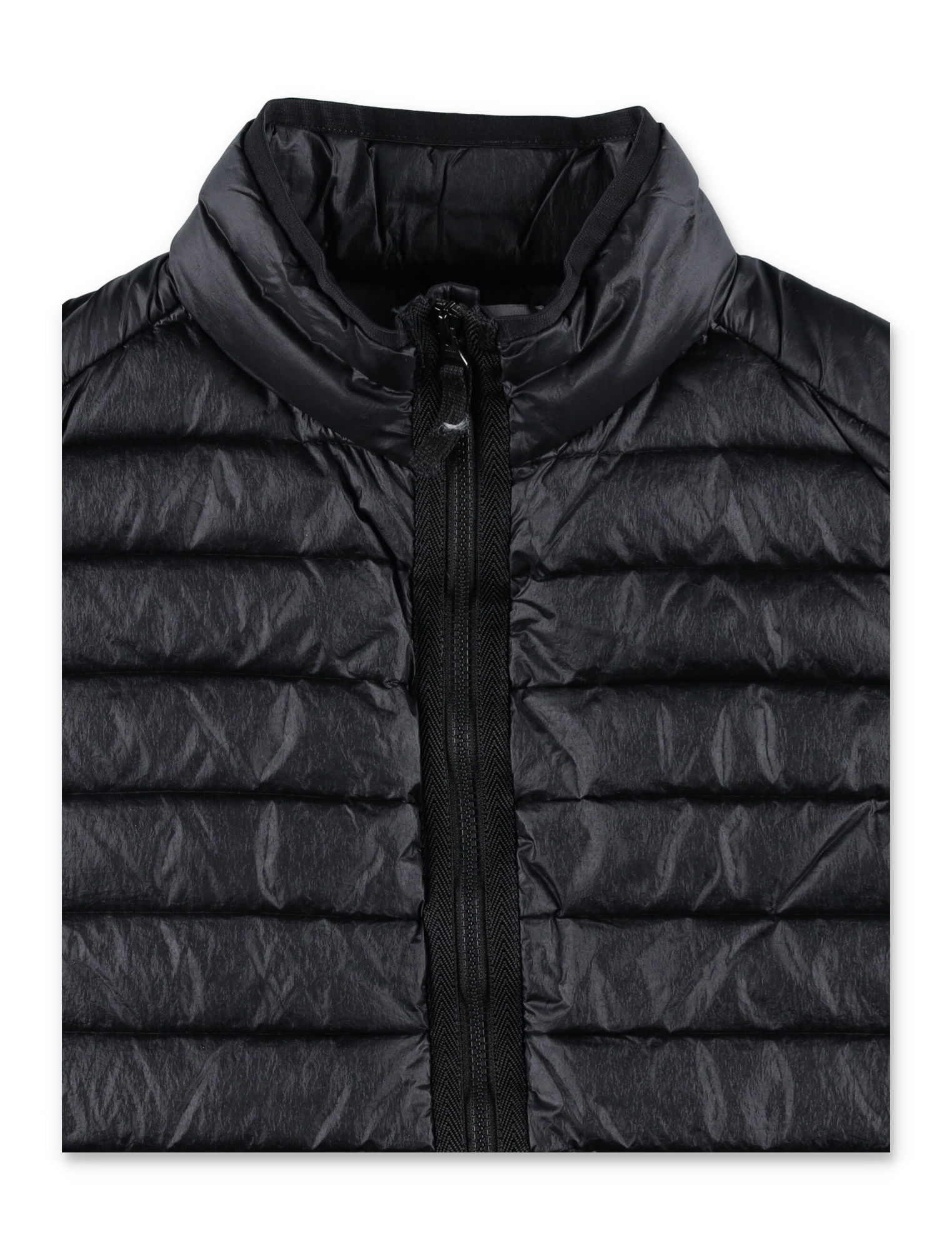 Stone Island Quilted Cotton Vest In Black