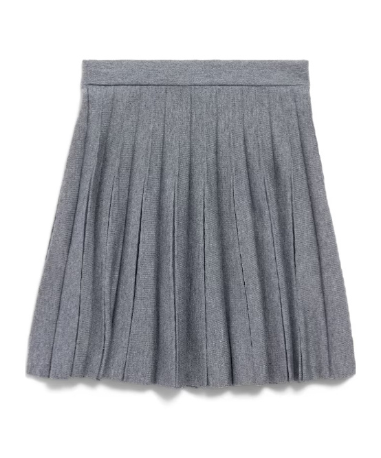 Balenciaga Pleated Knit Mini Skirt In Gray