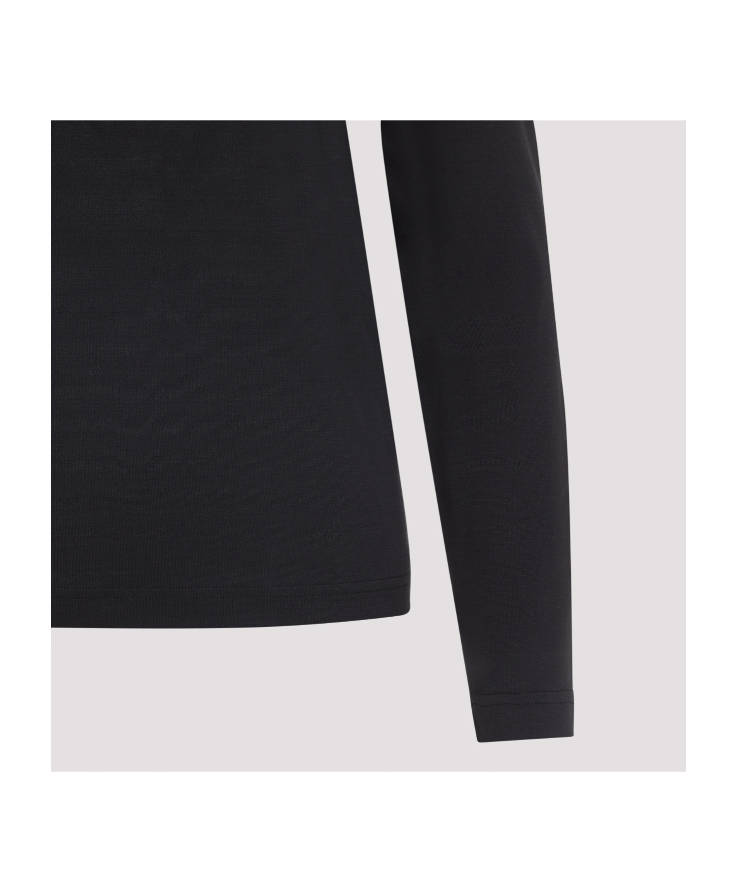 Lemaire Ribbed Crew Neck Long Sleeve Top In Black