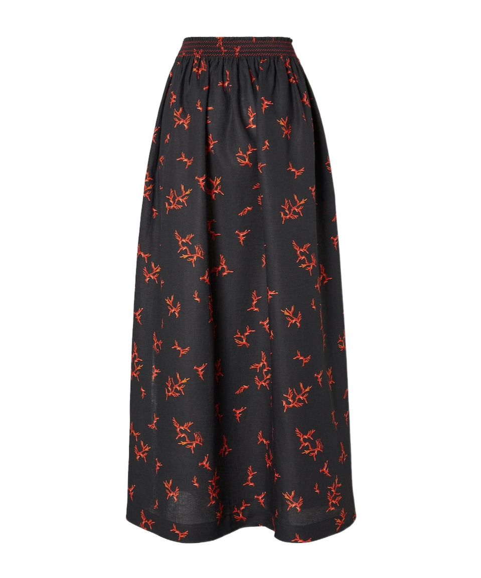 Fendi Floral Maxi Skirt Made From Linen