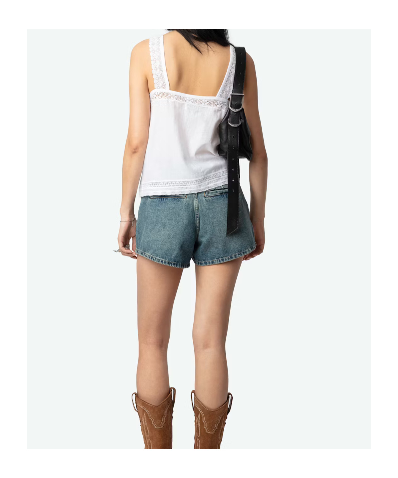 Zadig & Voltaire Womens Judo V-neck Lace-trim Woven Top