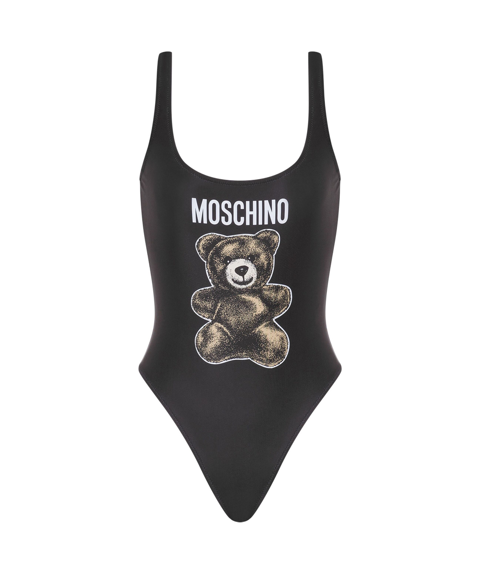 Shop Moschino Teddy Bear-motif Swimsuit In Black