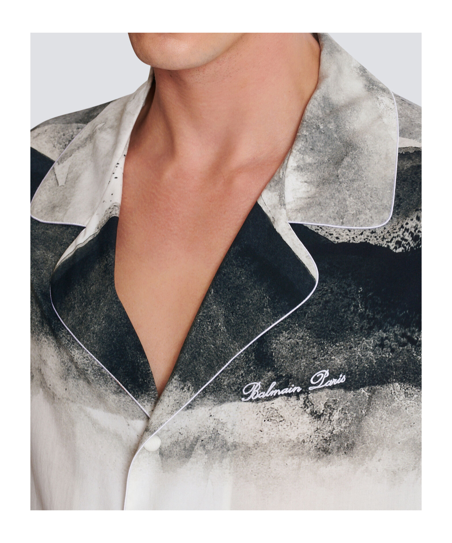 Balmain Moon Print Buttoned Shirt In White