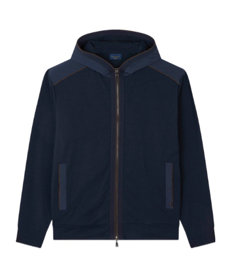 Paul & Shark X-soft Cotton Sweatshirt With Typhoon Re-4x4 Stretch Details In Blue