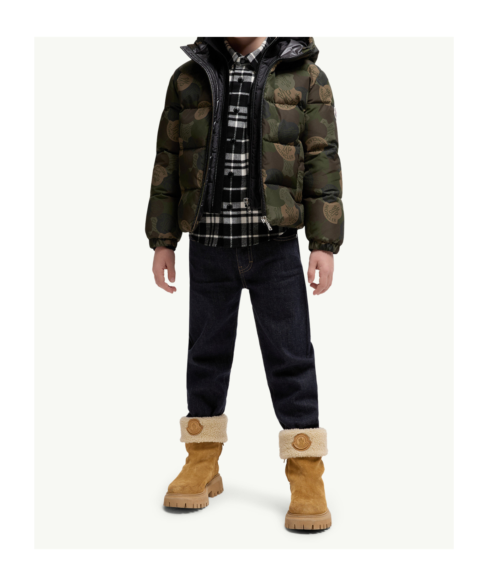 Moncler Escer Hooded Down Jacket In Multi