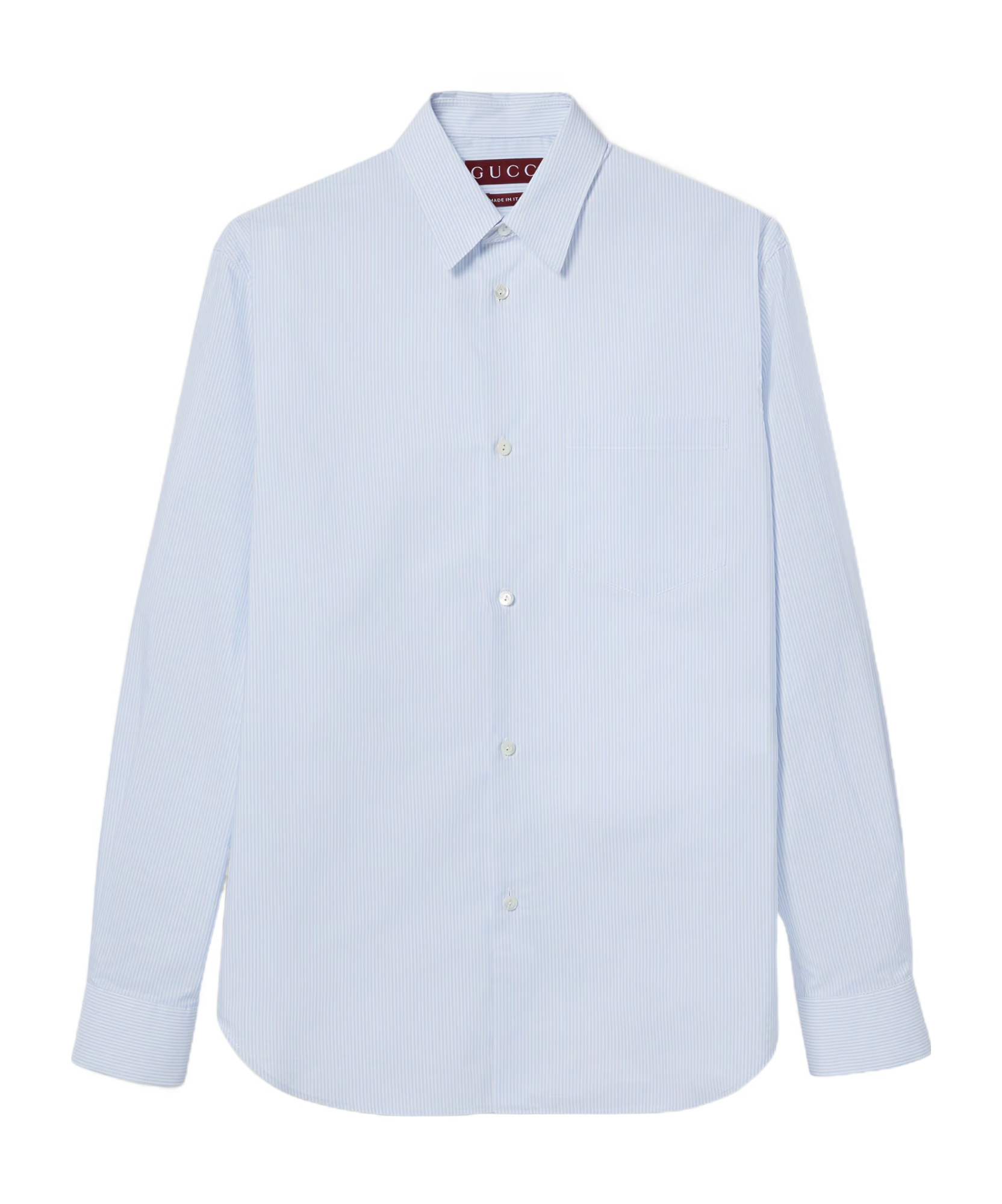 Gucci Striped Cotton Poplin Shirt In White