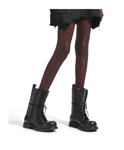Balenciaga Lace-up Truck Boots Rubber Sole In Black