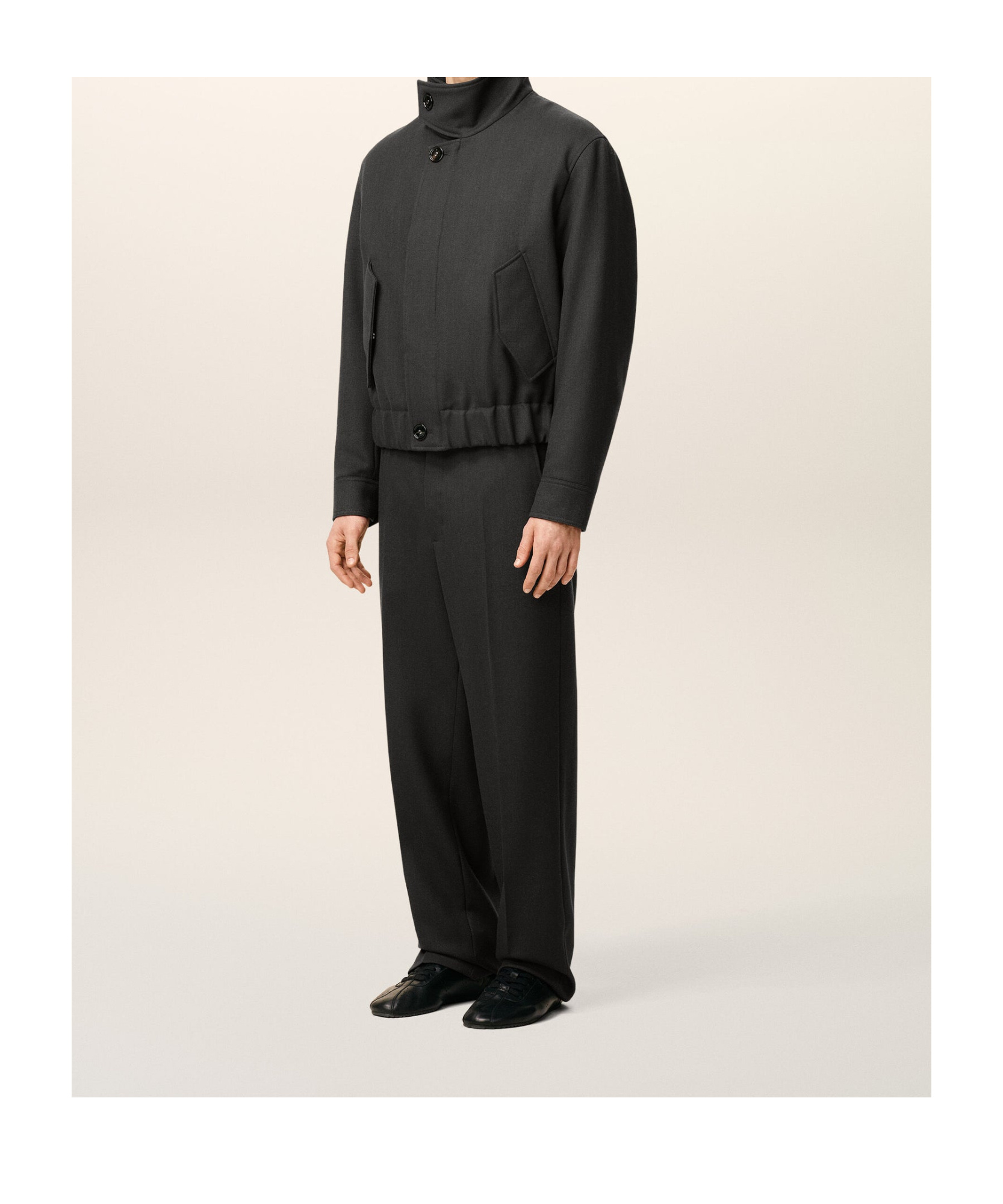 Ami Alexandre Mattiussi Harrington Wool Gabardine Jacket In Black