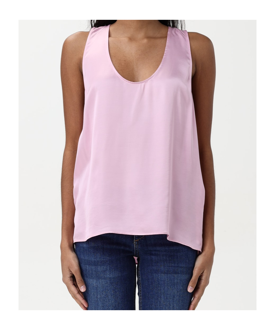 Liu •jo Crew-neck Sleeveless Top In Pink
