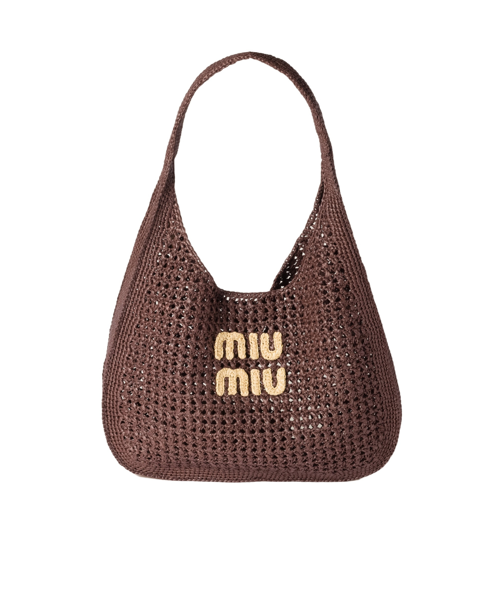 Miu Miu Raffia-effect Woven Shoulder Bag