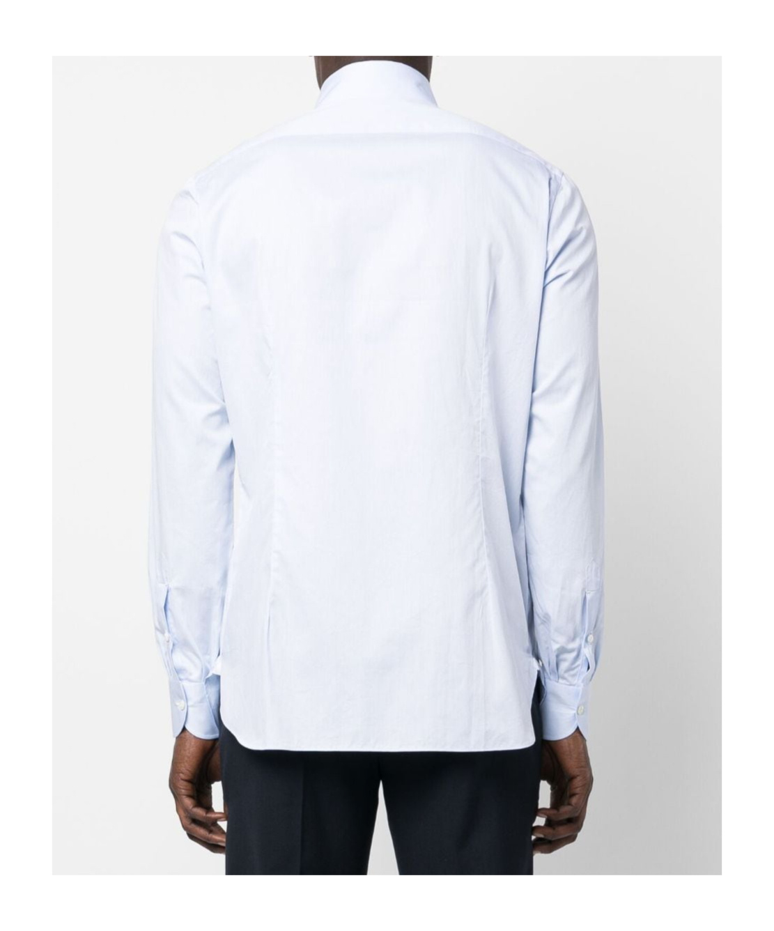 Borrelli Tailored White Cotton Shirt With Classic Collar And Structured Cuffs In White
