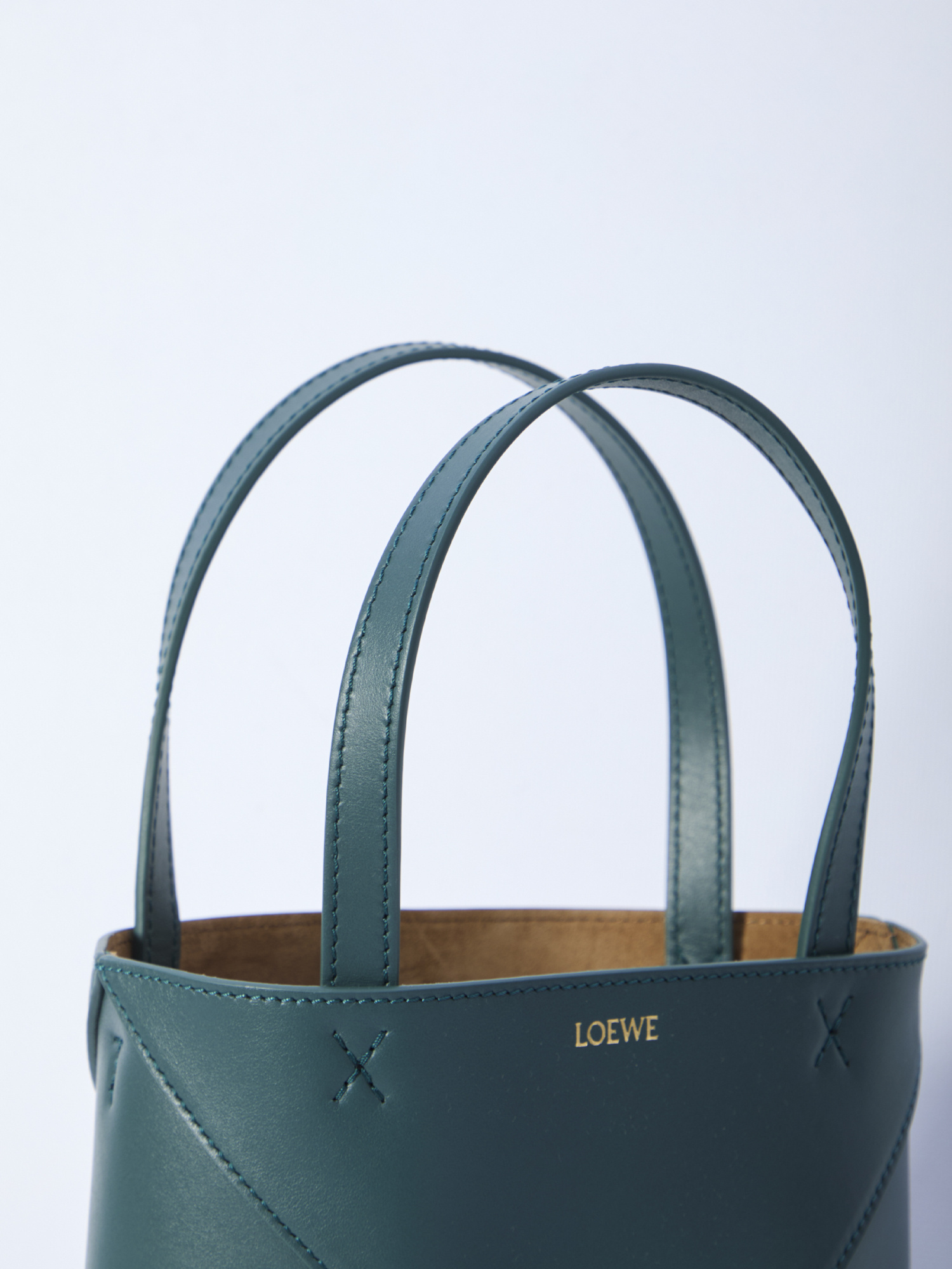 Loewe Mini Puzzle Fold Tote Bag In Green