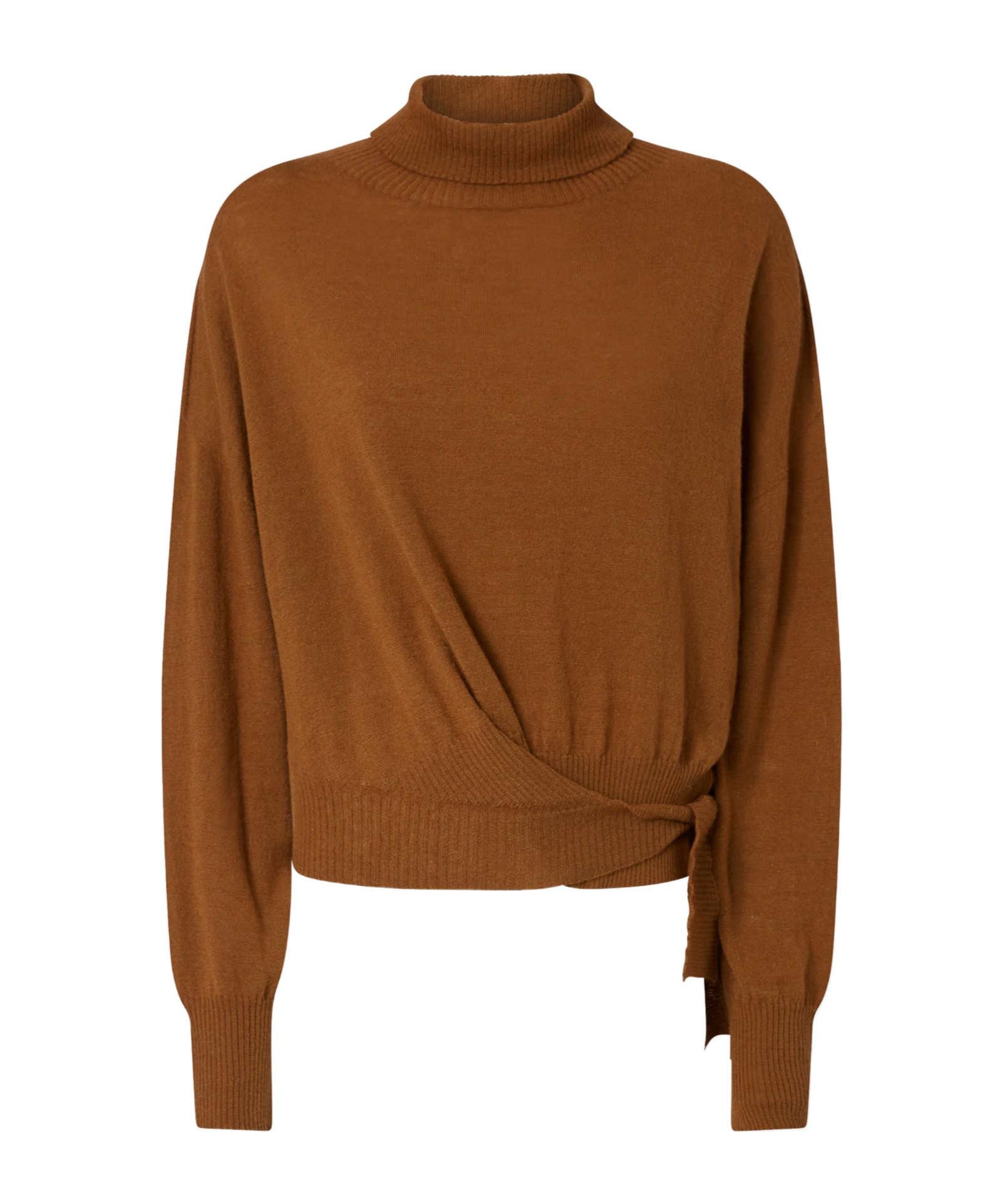 Pinko Knitted Turtleneck Sweater In Brown