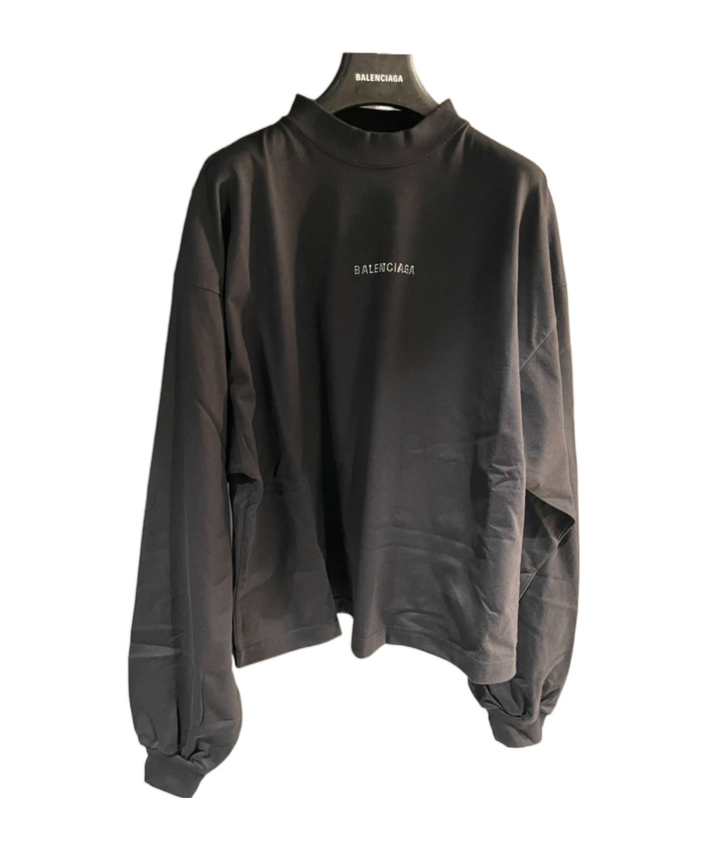 Balenciaga Short Long-sleeved T-shirt In Black
