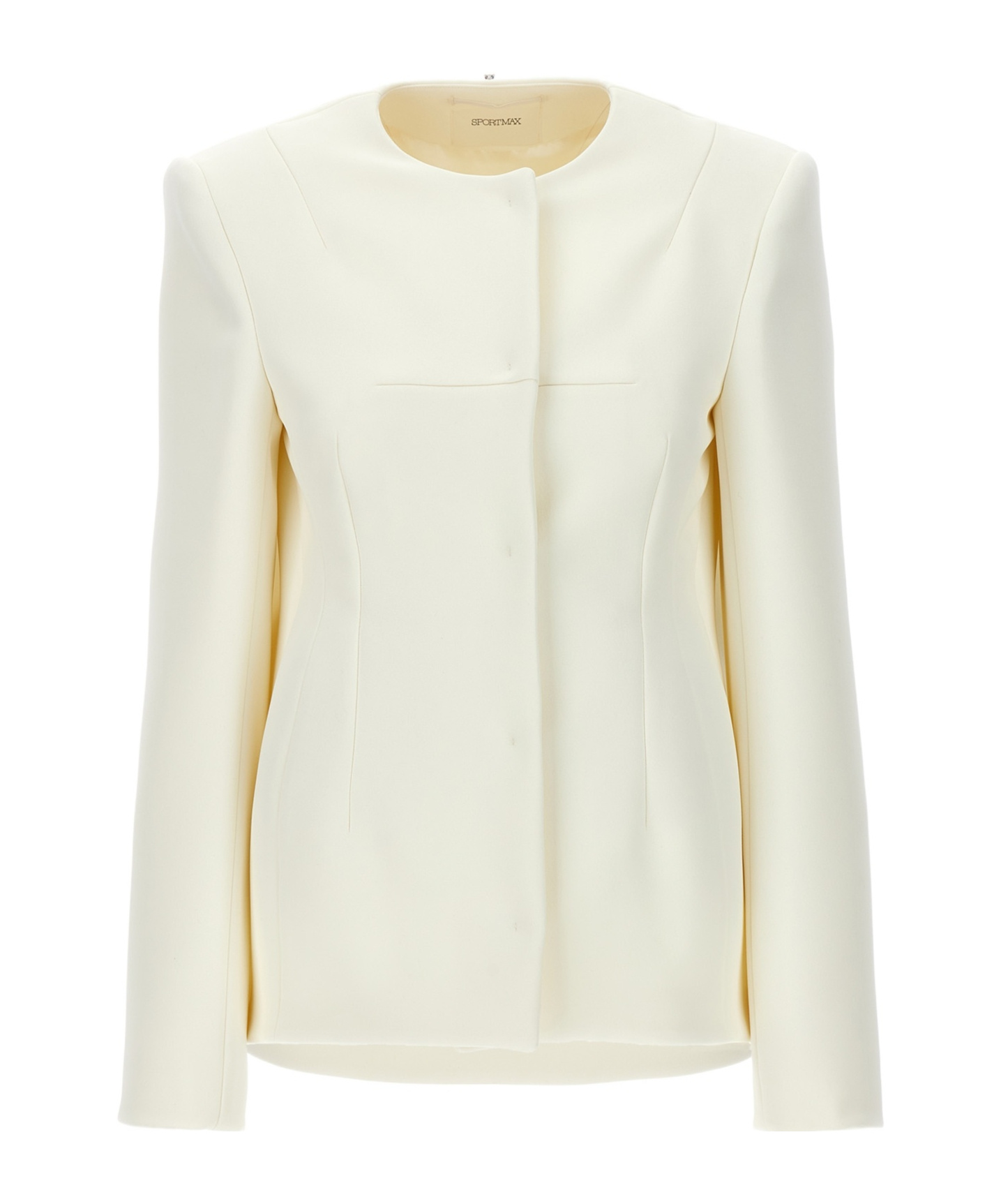 Sportmax Fitted Silhouette Single-breasted Jacket In White