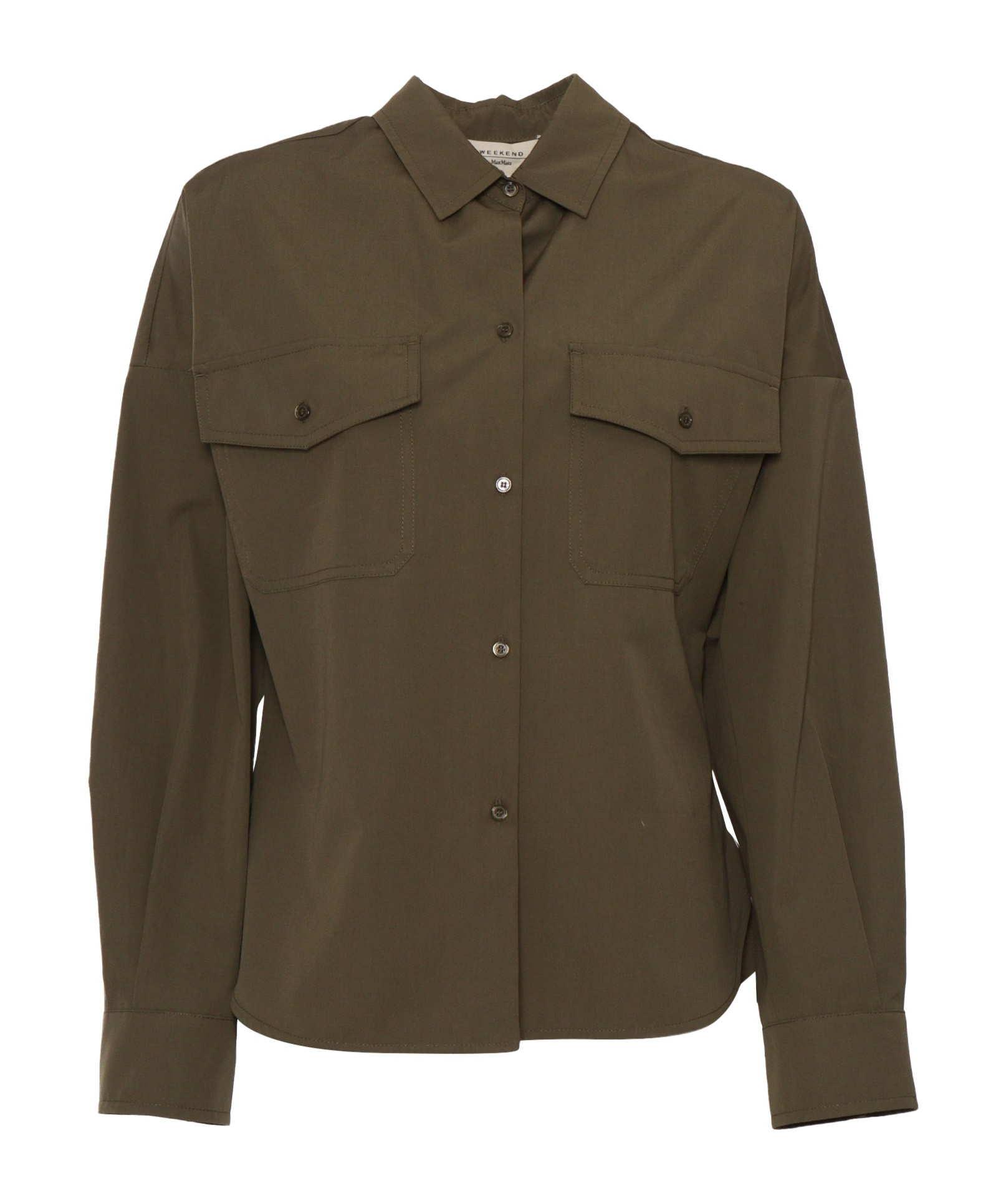 Weekend Max Mara Poplin Shirt With Long Sleeves In Brown