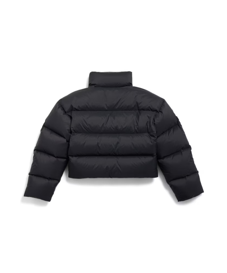 Balenciaga Logo Down Jacket In Black