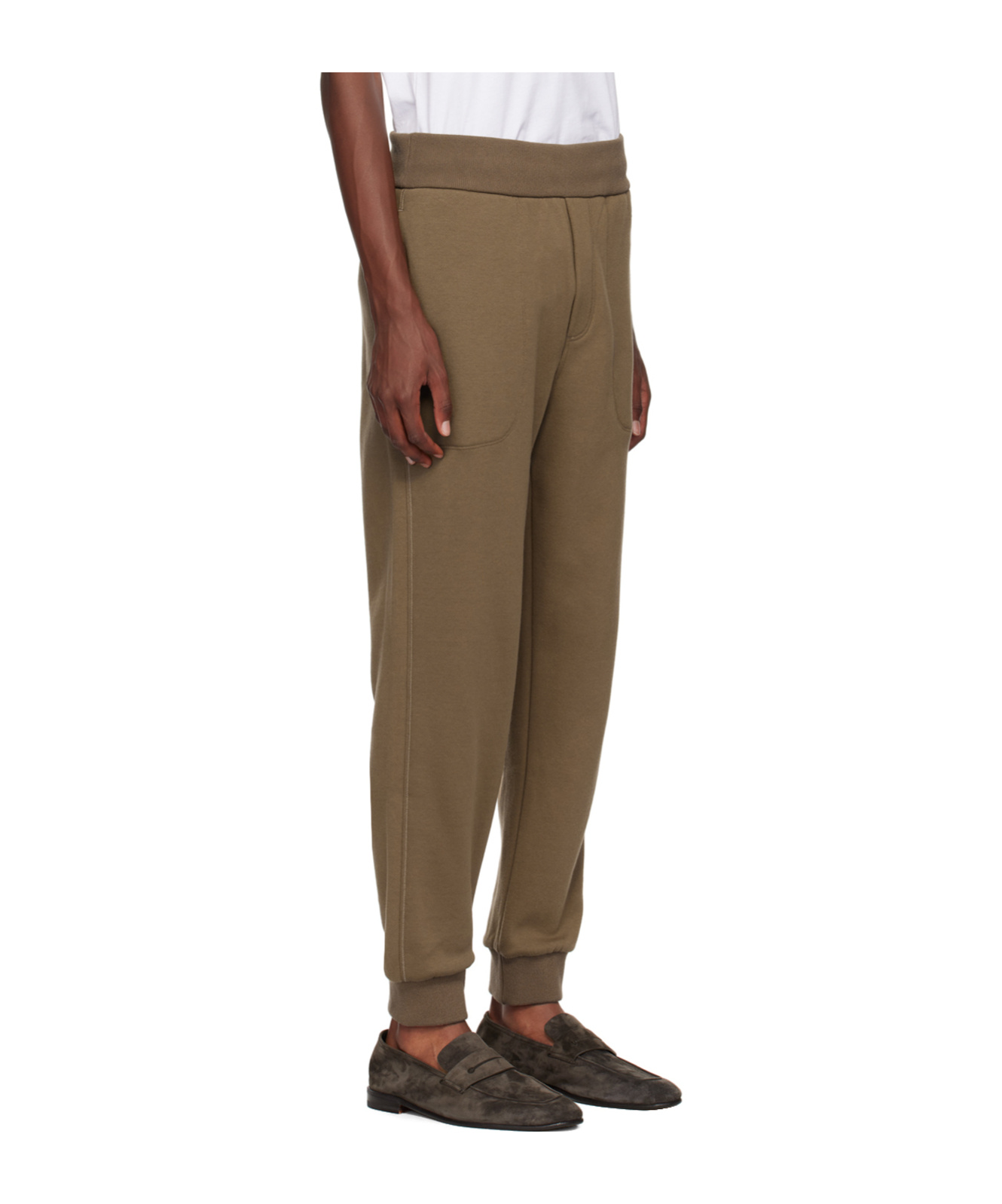 Zegna Logo Embroidered Sweatpants In Brown