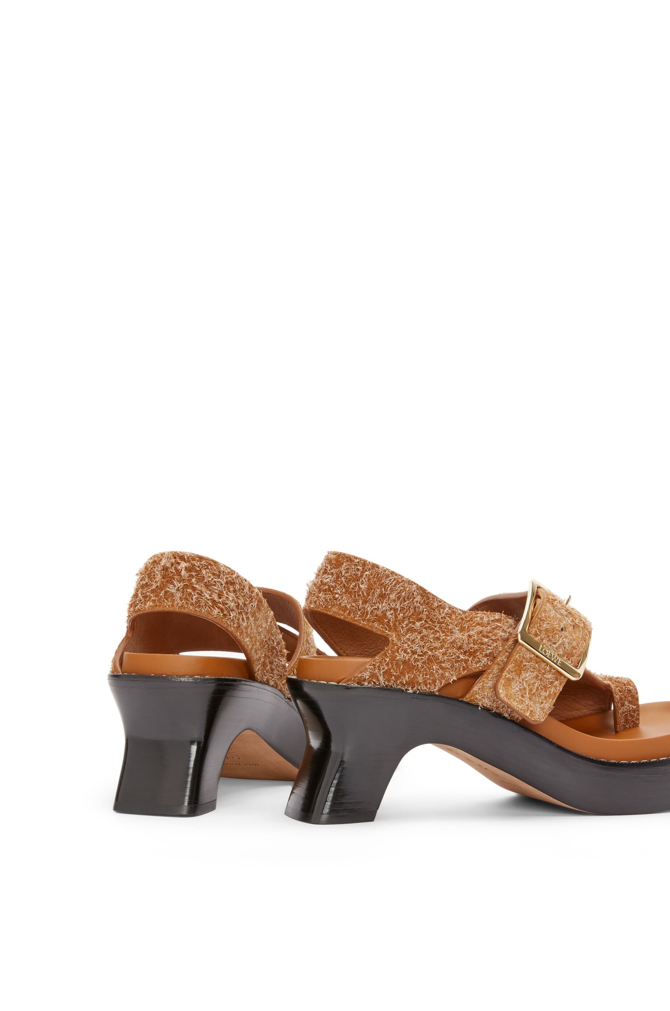 Loewe 70mm Ease Brushed-suede Sandals In Brown