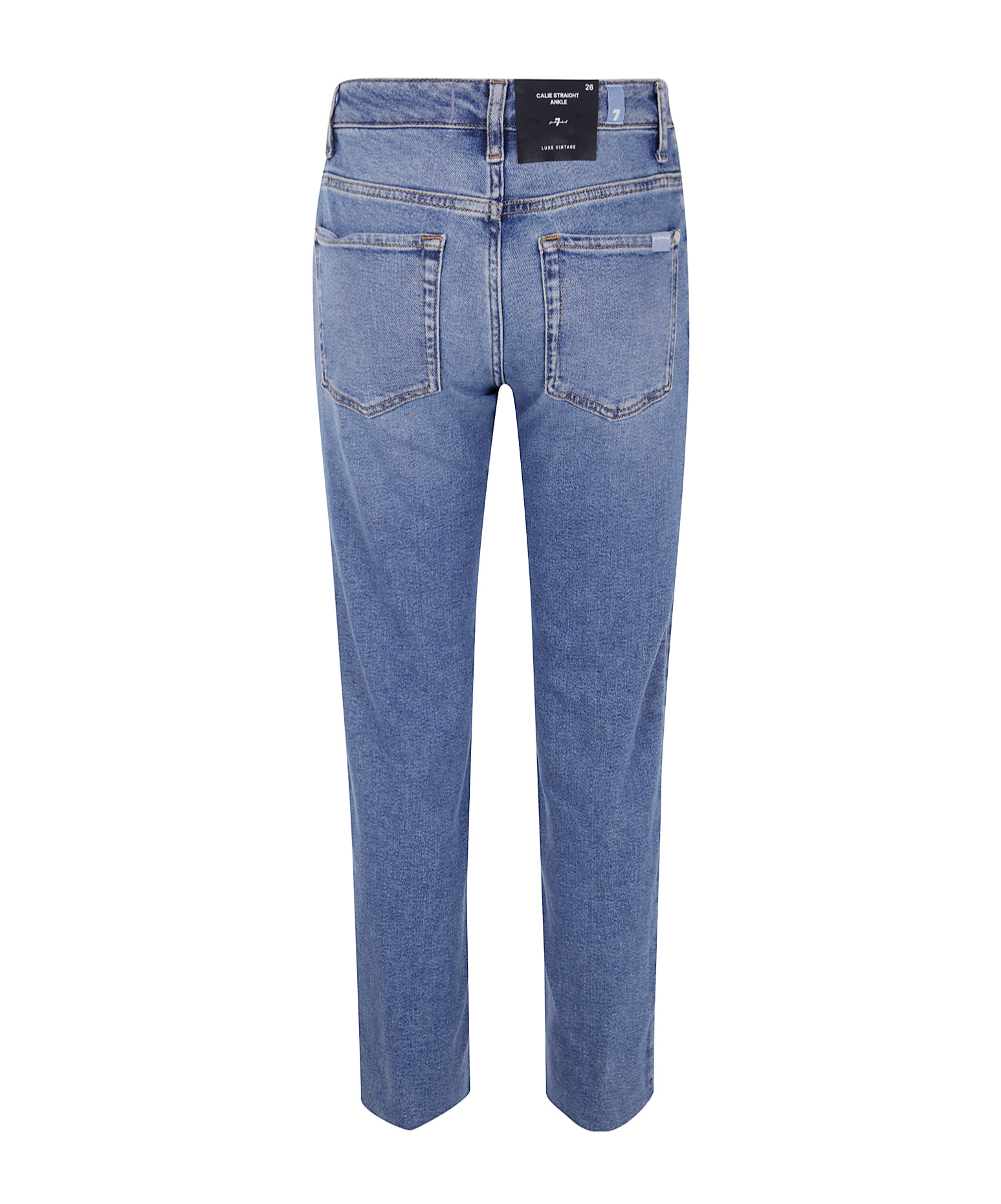 7 For All Mankind Denim Trousers With Belt Loops In Blue