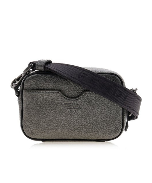 Fendi Logo Shoulder Bag In Black