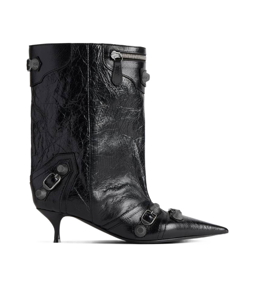 Balenciaga Cagole Wide Boots In Black