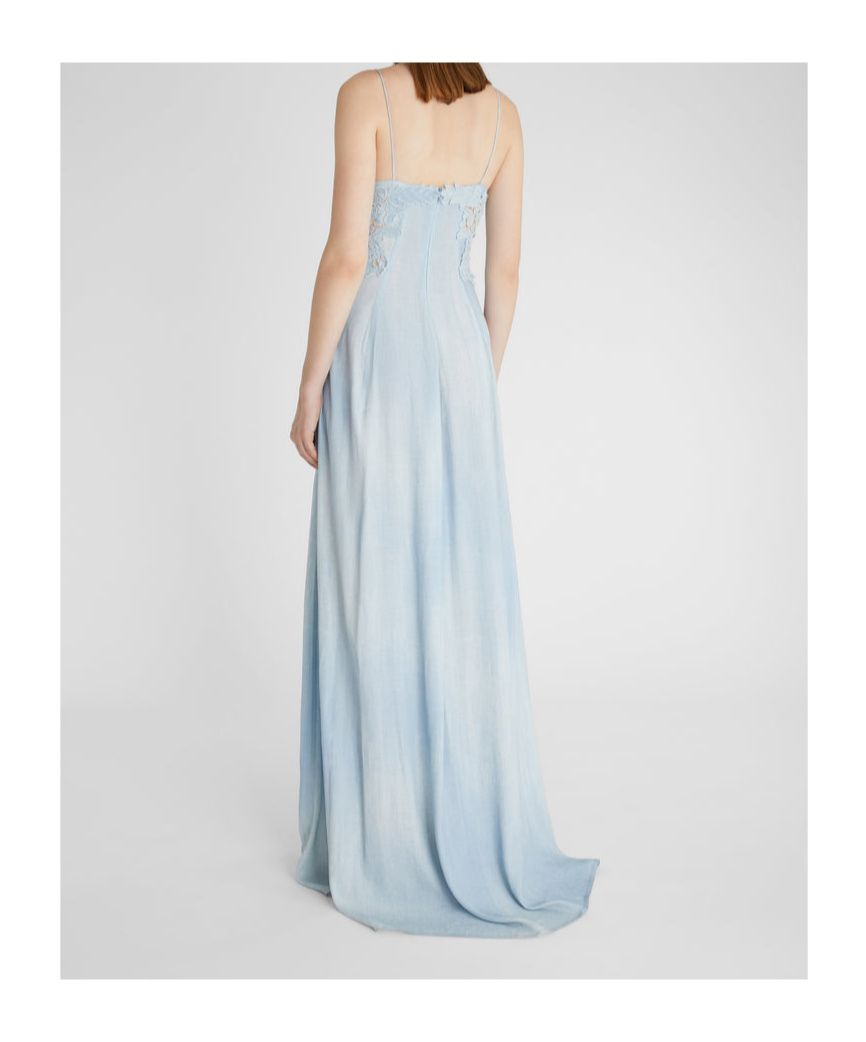 Ermanno Scervino Floral-print Maxi Dress In Blue